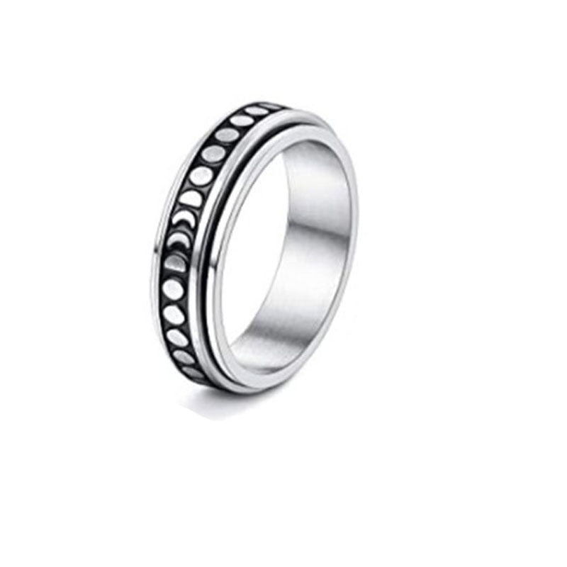 Drehbarer Spinner-Ring mit Mond & Sternen