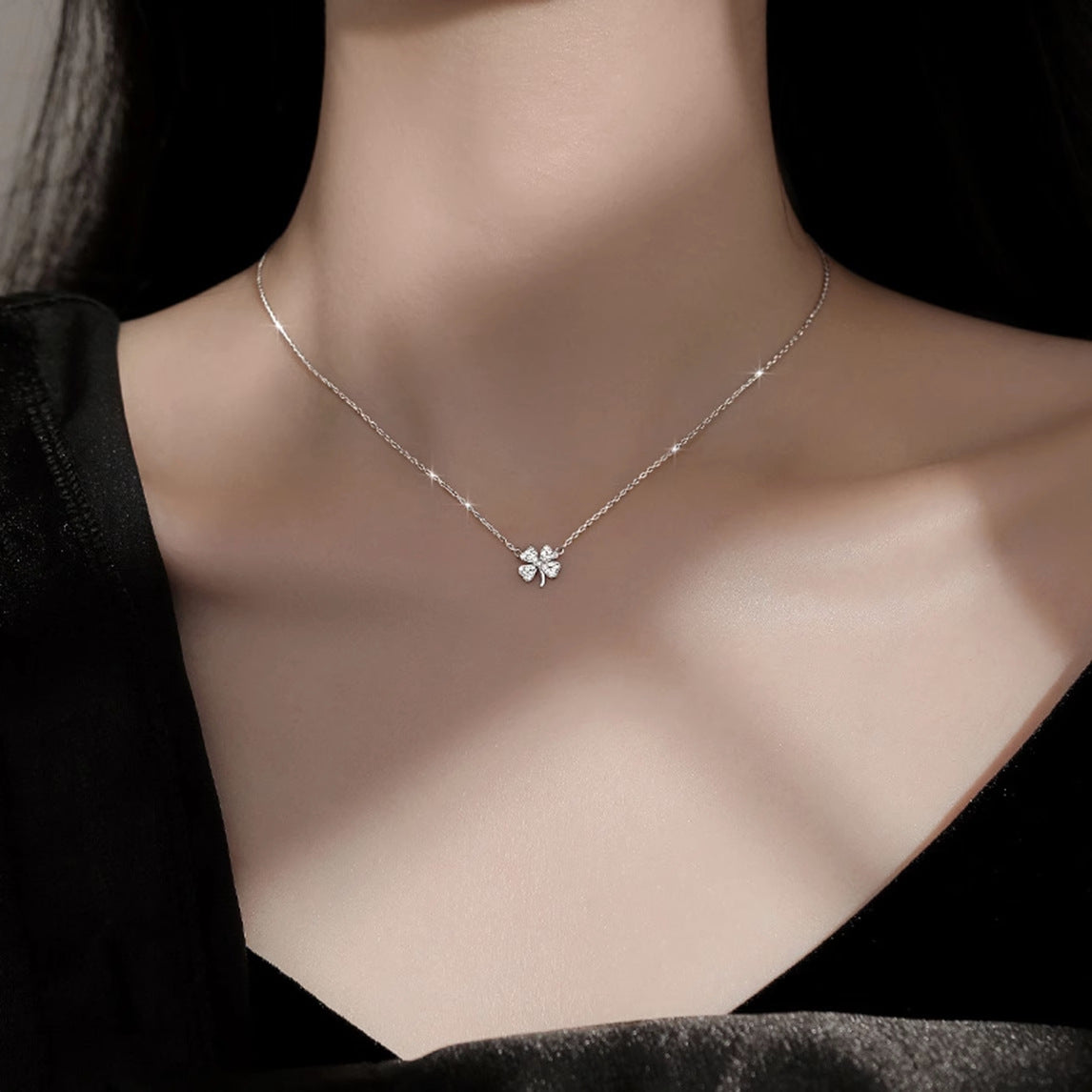 Kleeblatt Kette minimalistisch – Glücksbringer Halskette