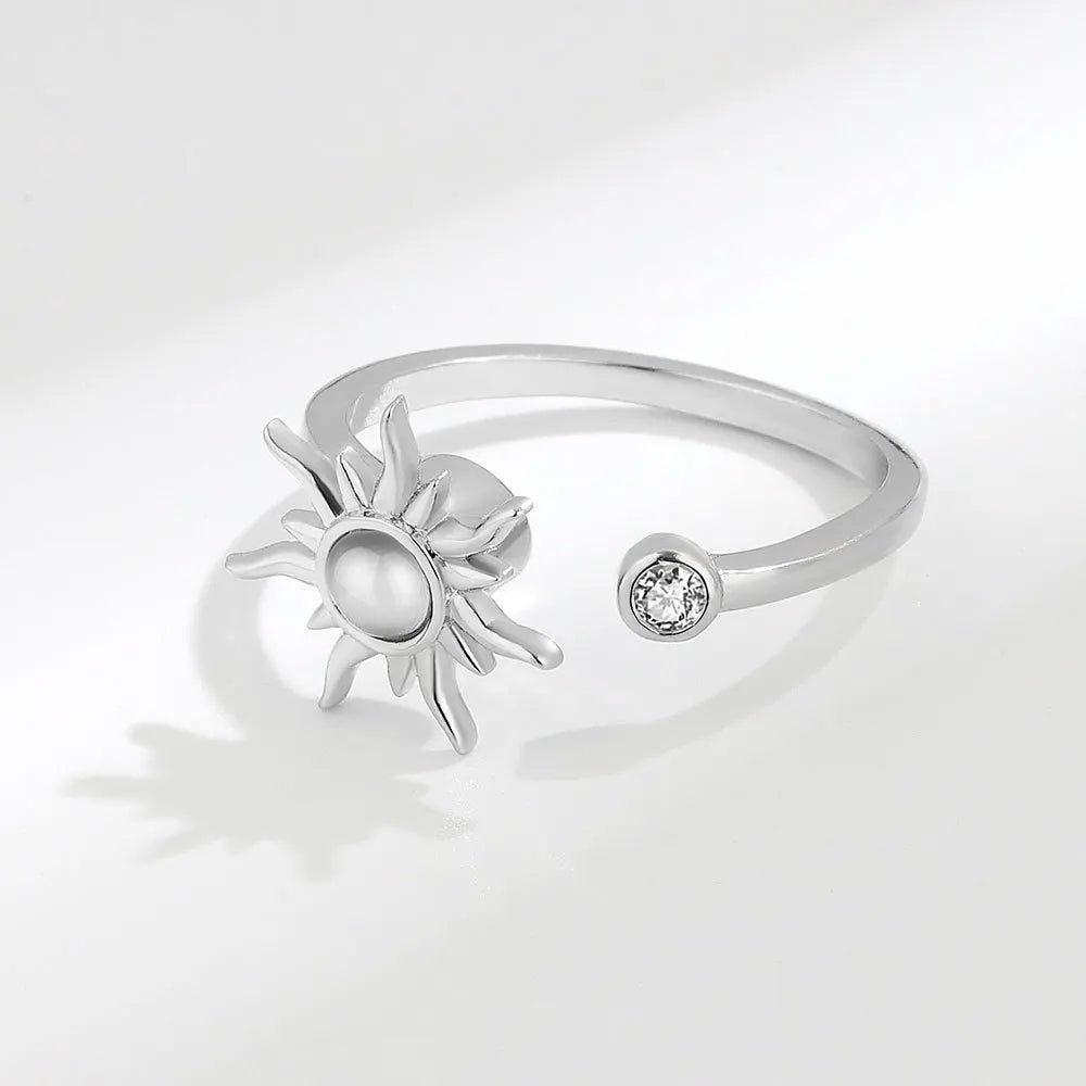 Anti-Stress Spinner-Ring mit Sonnenblumen-Design – 18K vergoldet, drehbar & stilvoll