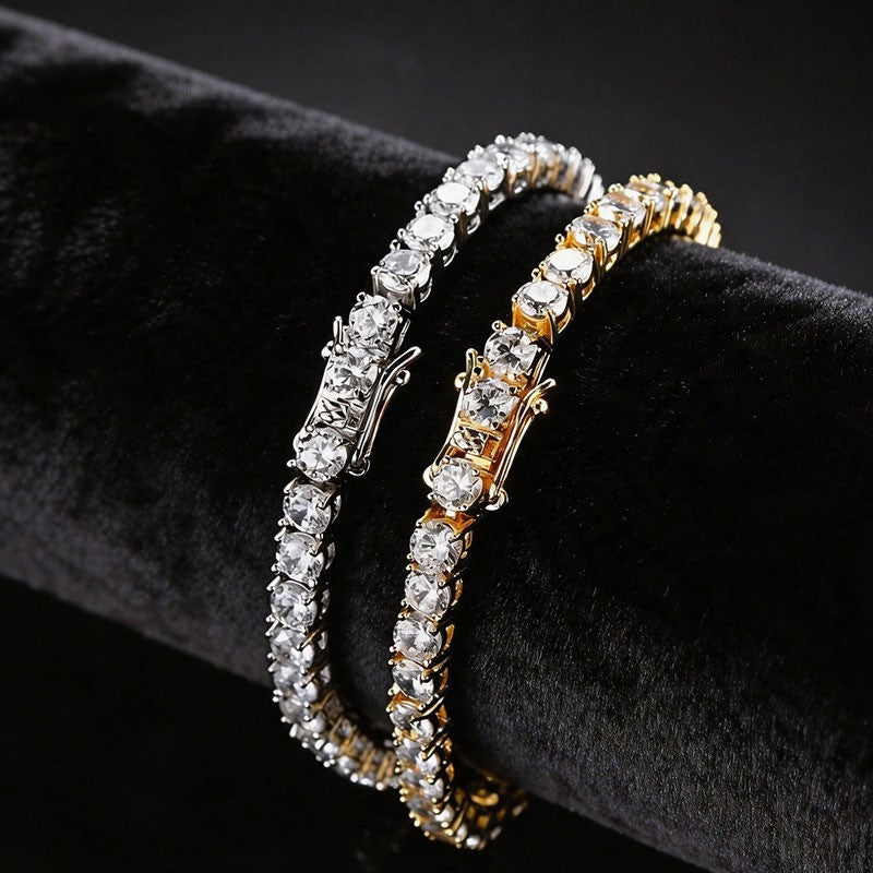Tennisarmband mit Zirkonia – Silber & Gold