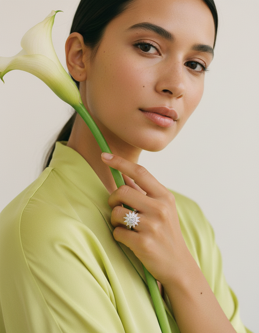 Premium Anxiety-Ring „Little Flower“ mit drehbarem Blütenkern