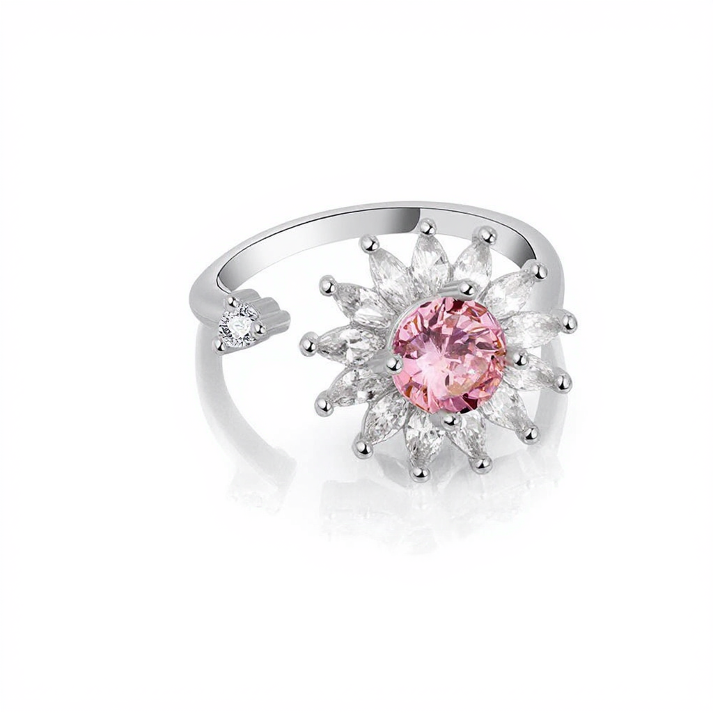 Premium Anxiety-Ring „Little Flower“ mit drehbarem Blütenkern