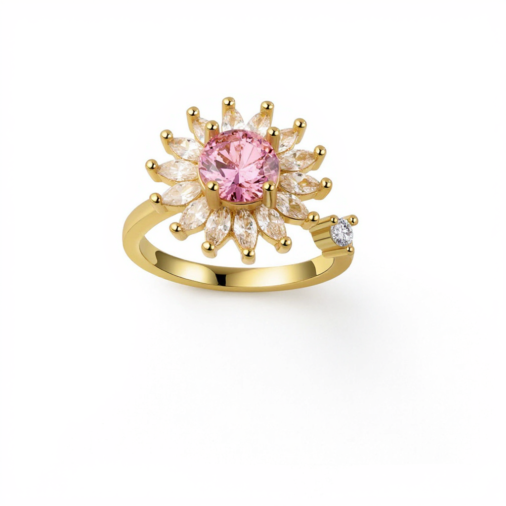 Premium Anxiety-Ring „Little Flower“ mit drehbarem Blütenkern