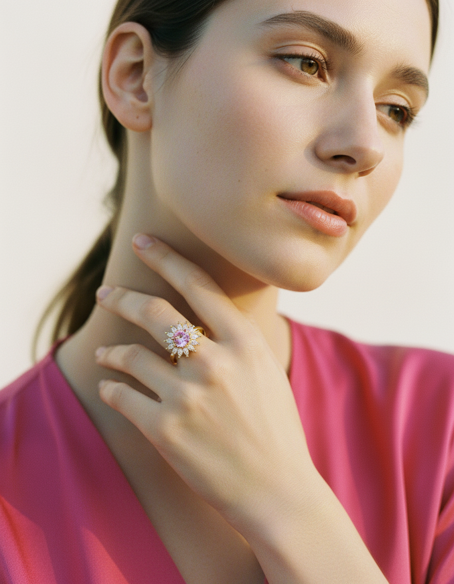 Premium Anxiety-Ring „Little Flower“ mit drehbarem Blütenkern