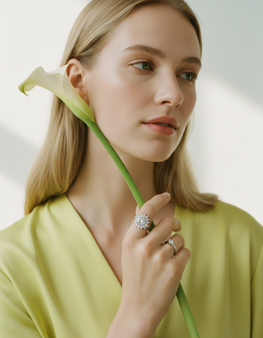 Premium Anxiety-Ring „Little Flower“ mit drehbarem Blütenkern