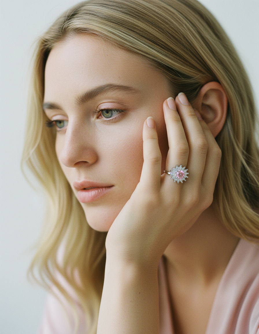 Premium Anxiety-Ring „Little Flower“ mit drehbarem Blütenkern